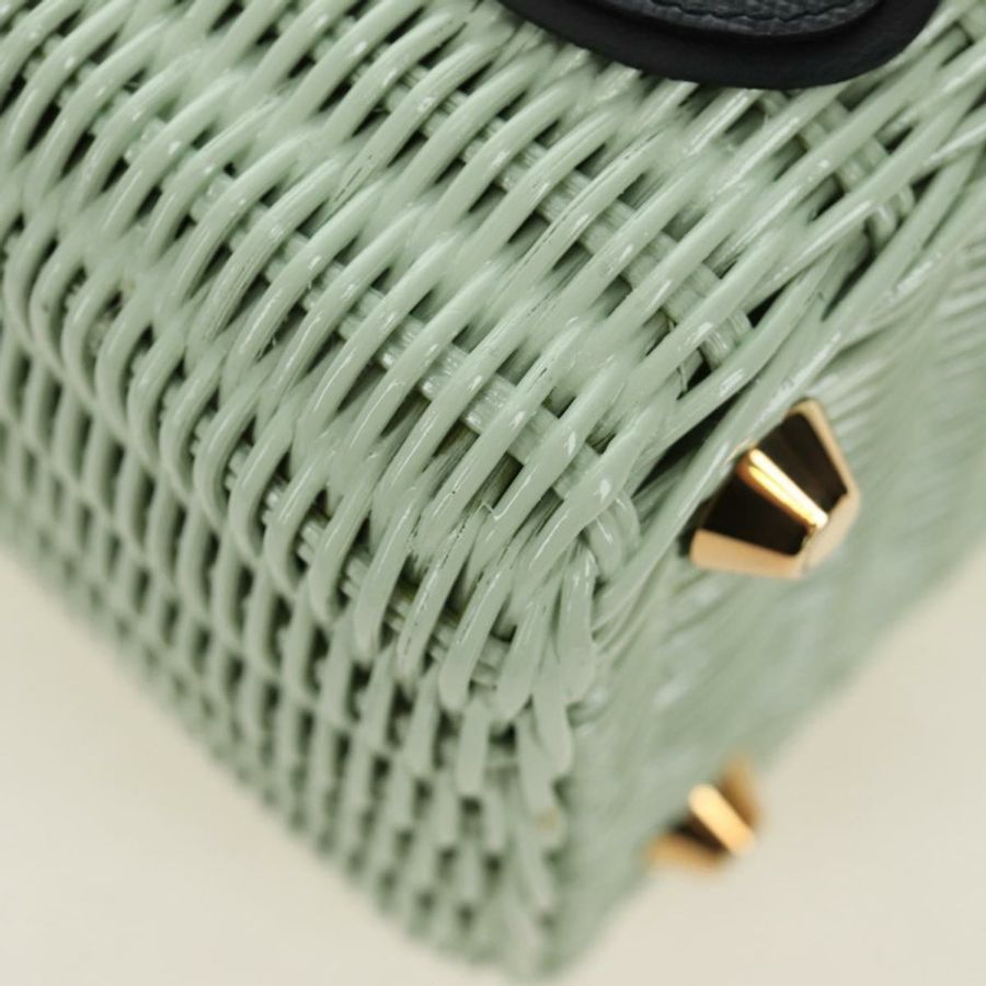 【日本直送】PRADA 藤編兩用手提包 綠色金色 正品 190430SAM-17
