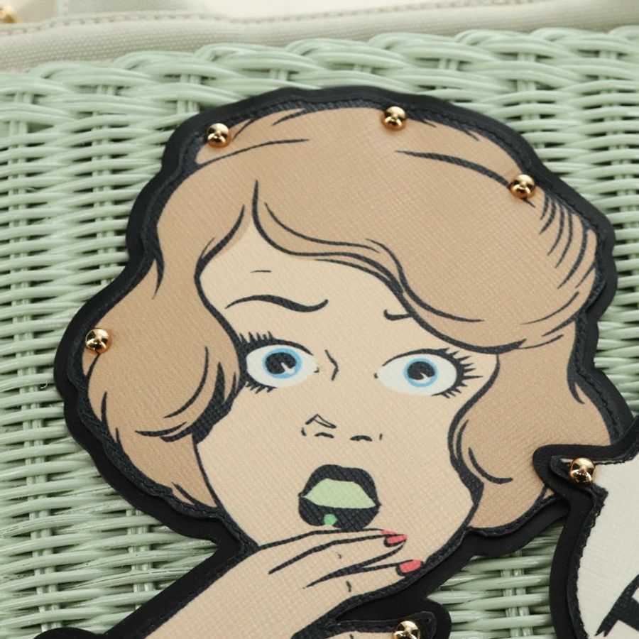 【日本直送】PRADA 藤編兩用手提包 綠色金色 正品 190430SAM-23