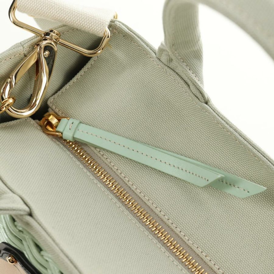 【日本直送】PRADA 藤編兩用手提包 綠色金色 正品 190430SAM-25