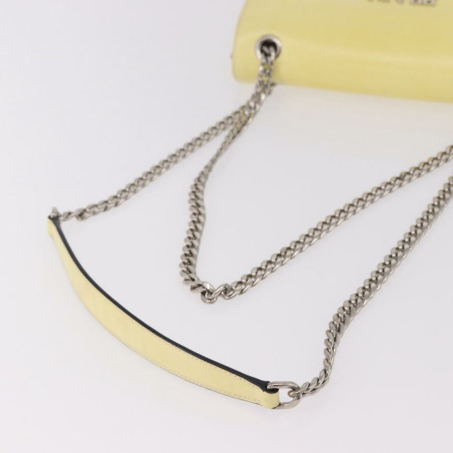 【日本直送】PRADA 鏈條單肩包 Safiano 皮革 黃色 銀色 正品 190027A-6