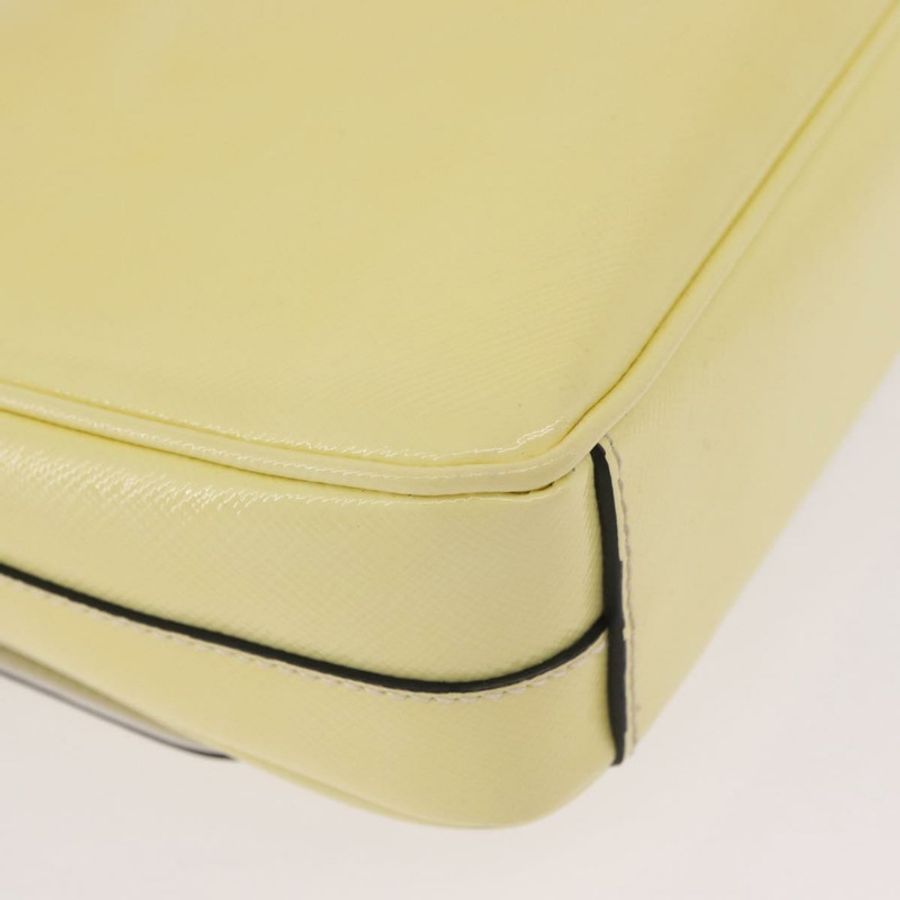 【日本直送】PRADA 鏈條單肩包 Safiano 皮革 黃色 銀色 正品 190027A-16