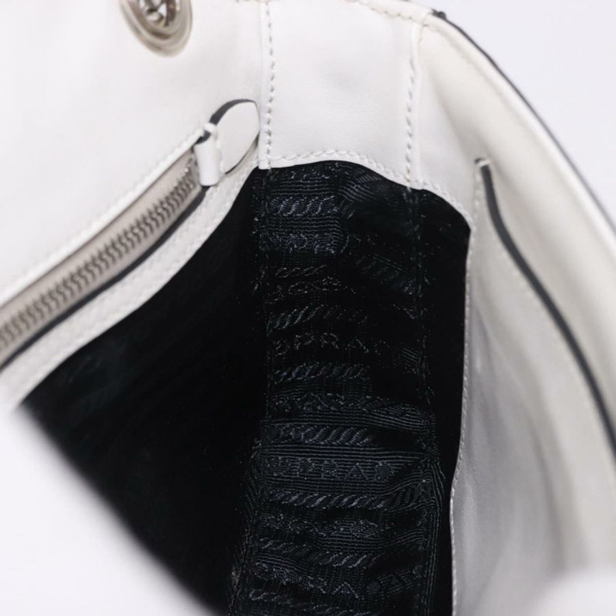 【日本直送】PRADA 鏈條單肩包 Safiano 皮革 黃色 銀色 正品 190027A-21