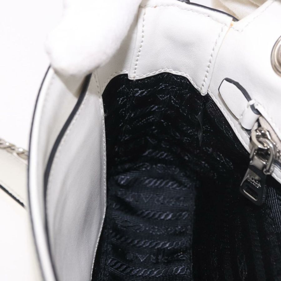 【日本直送】PRADA 鏈條單肩包 Safiano 皮革 黃色 銀色 正品 190027A-22
