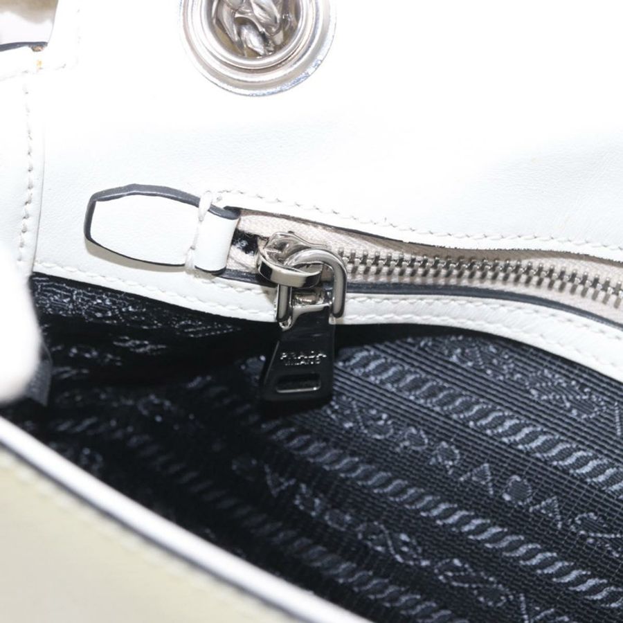 【日本直送】PRADA 鏈條單肩包 Safiano 皮革 黃色 銀色 正品 190027A-23