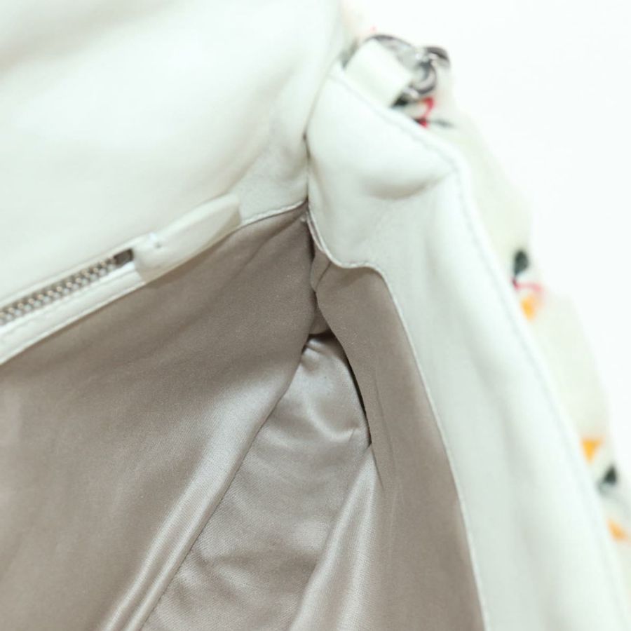 【日本直送】Miu Miu 鏈條單肩包 毛絨 白色 銀色 正品 190605M-22