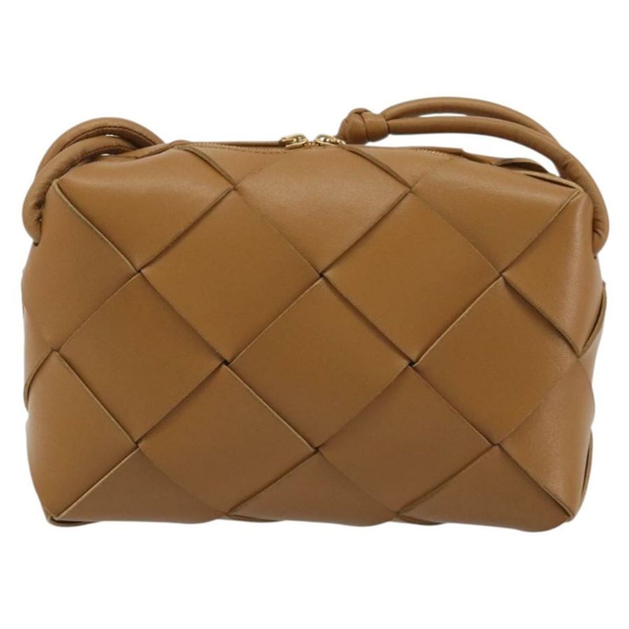 【日本直送】BOTTEGA VENETA MAXI INTRECCIATO 卡式單肩包 棕色金色 正品 BA14005V-1