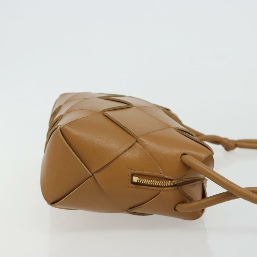 【日本直送】BOTTEGA VENETA MAXI INTRECCIATO 卡式單肩包 棕色金色 正品 BA14005V-2