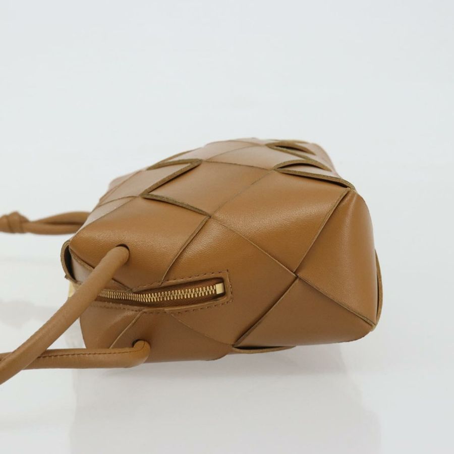 【日本直送】BOTTEGA VENETA MAXI INTRECCIATO 卡式單肩包 棕色金色 正品 BA14005V-3