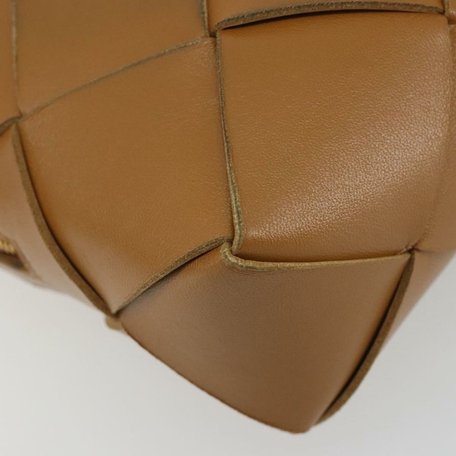 【日本直送】BOTTEGA VENETA MAXI INTRECCIATO 卡式單肩包 棕色金色 正品 BA14005V-13