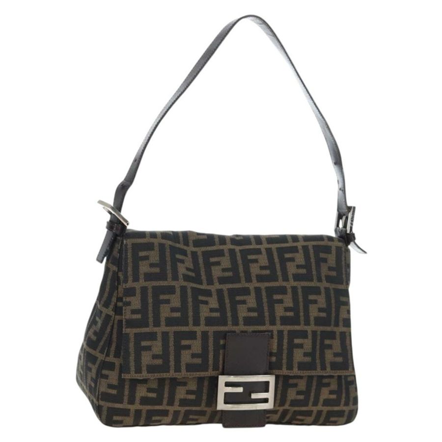 【日本直送】FENDI Zucca 帆布 Mamma Baguette 手袋棕色黑色正品 190870SAV-0