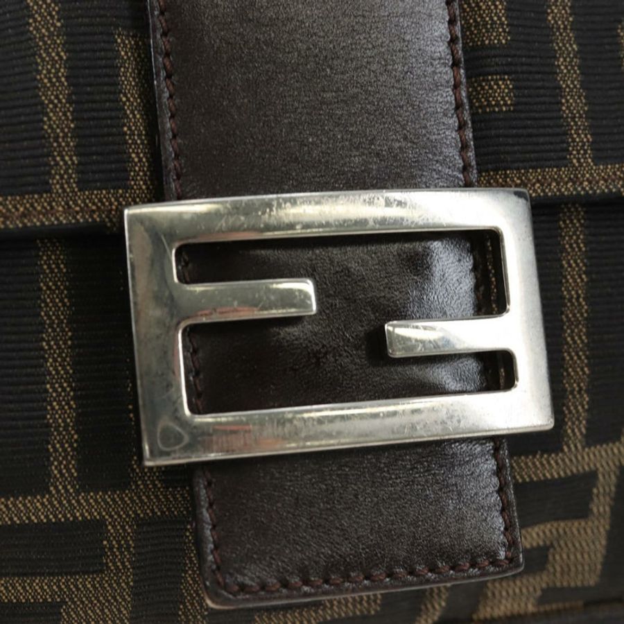 【日本直送】FENDI Zucca 帆布 Mamma Baguette 手袋棕色黑色正品 190870SAV-9