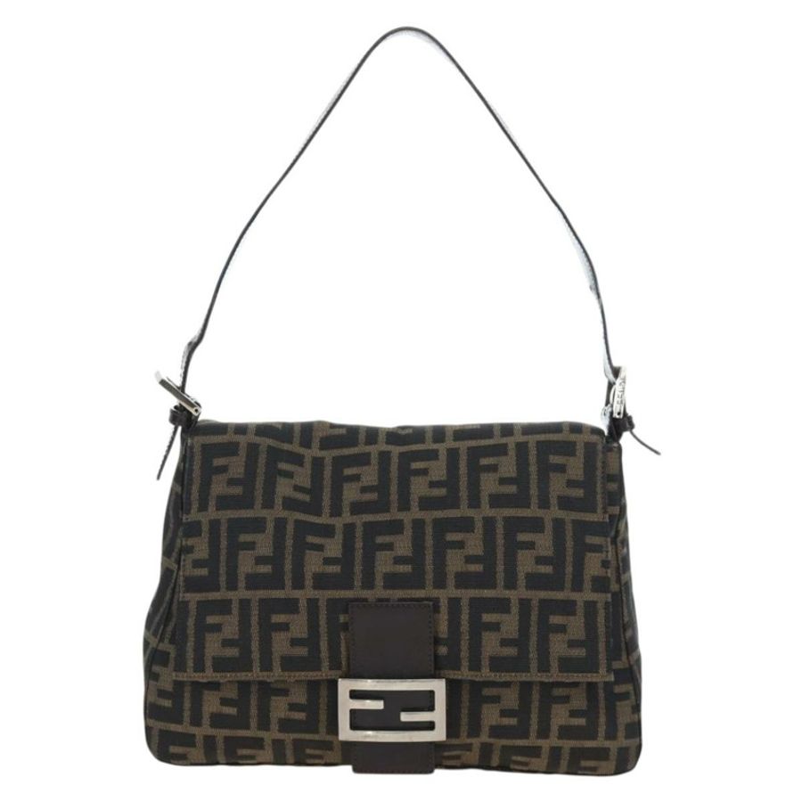 【日本直送】FENDI Zucca 帆布 Mamma Baguette 手袋棕色黑色正品 190870SAV-12