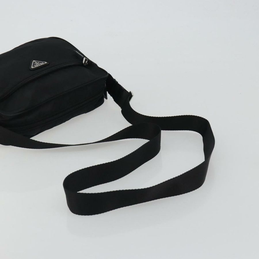 【日本直送】PRADA 單肩包 尼龍 黑色 銀色 正品 mr2725A-6