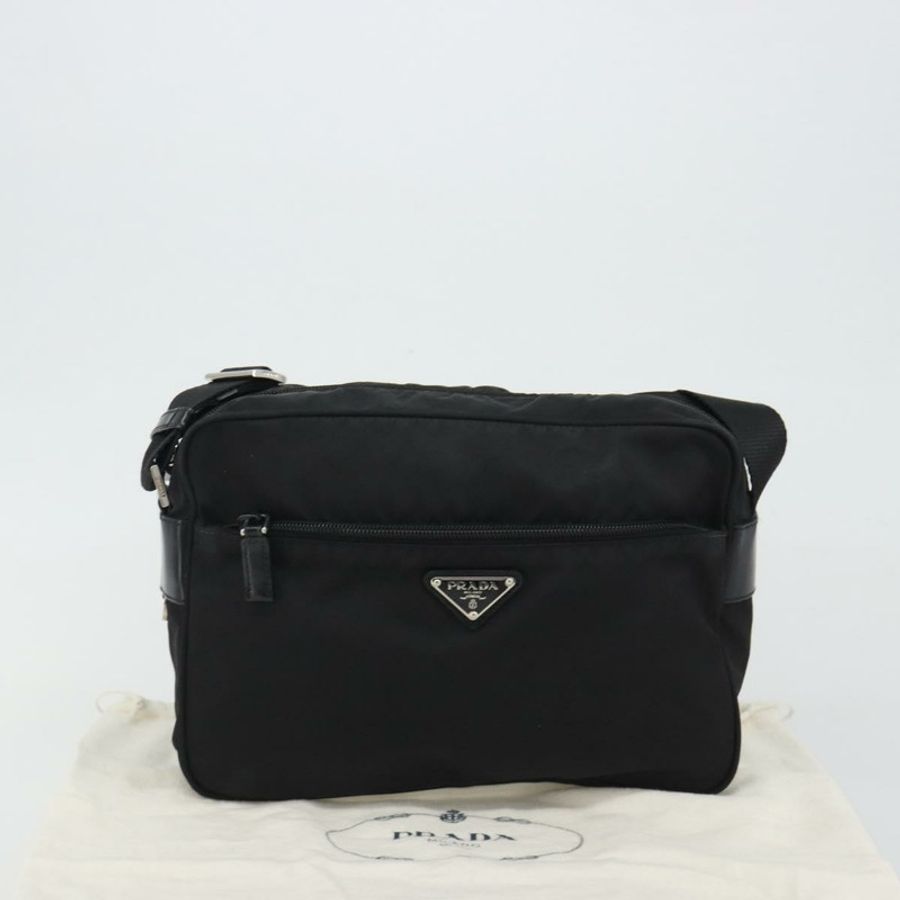 【日本直送】PRADA 單肩包 尼龍 黑色 銀色 正品 mr2725A-11
