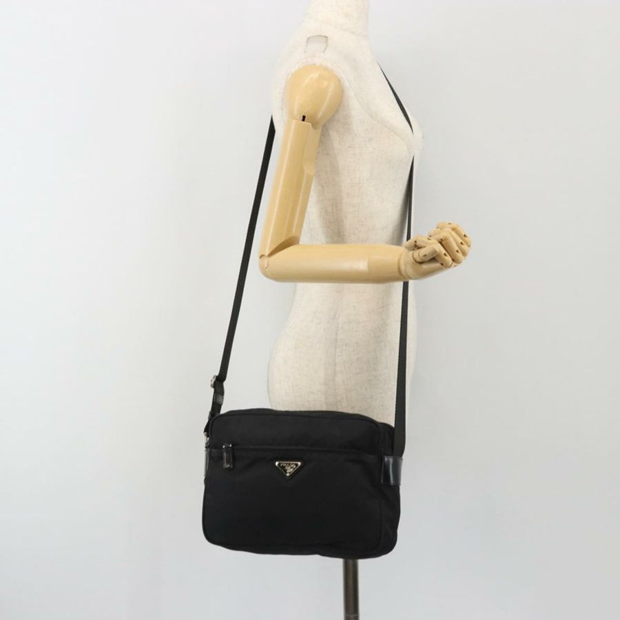 【日本直送】PRADA 單肩包 尼龍 黑色 銀色 正品 mr2725A-24