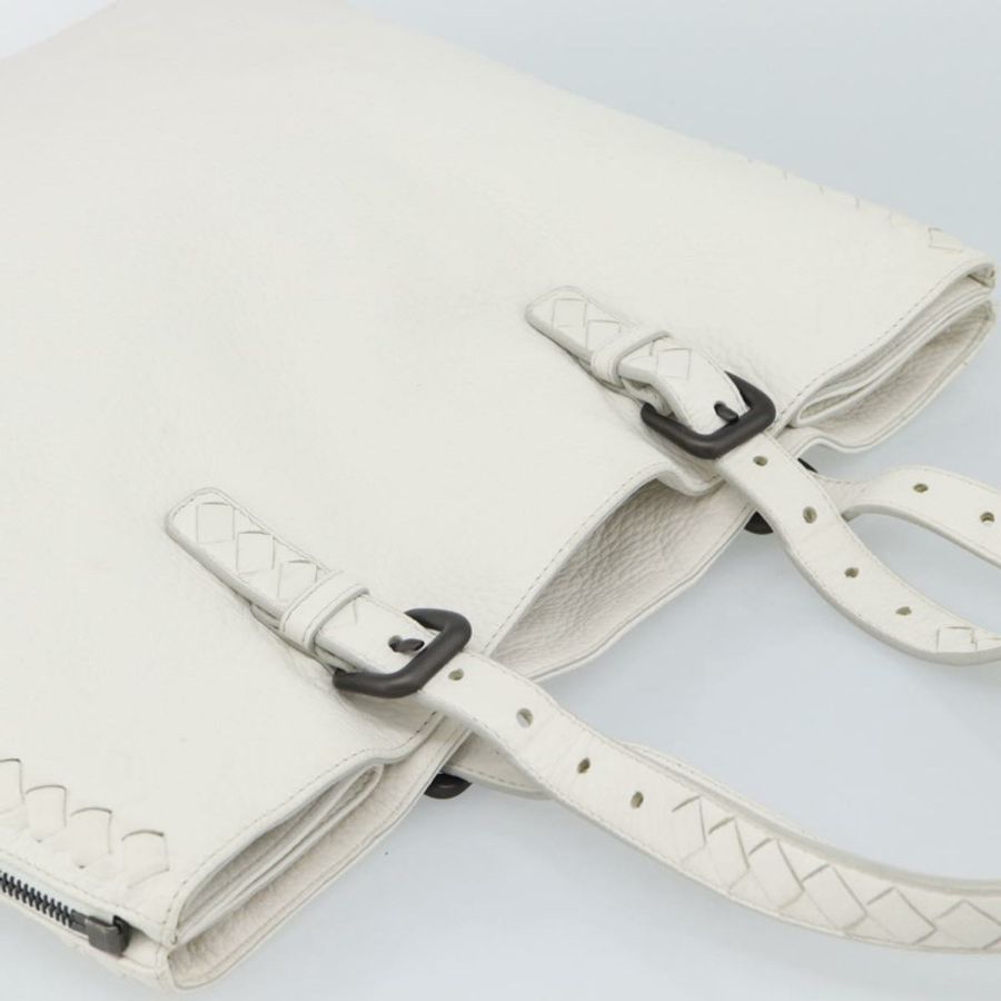 【日本直送】BOTTEGA VENETA 白色真皮手提包 正品 mr2777V-5