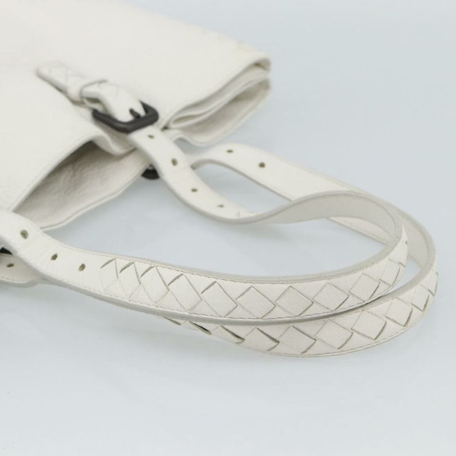 【日本直送】BOTTEGA VENETA 白色真皮手提包 正品 mr2777V-6
