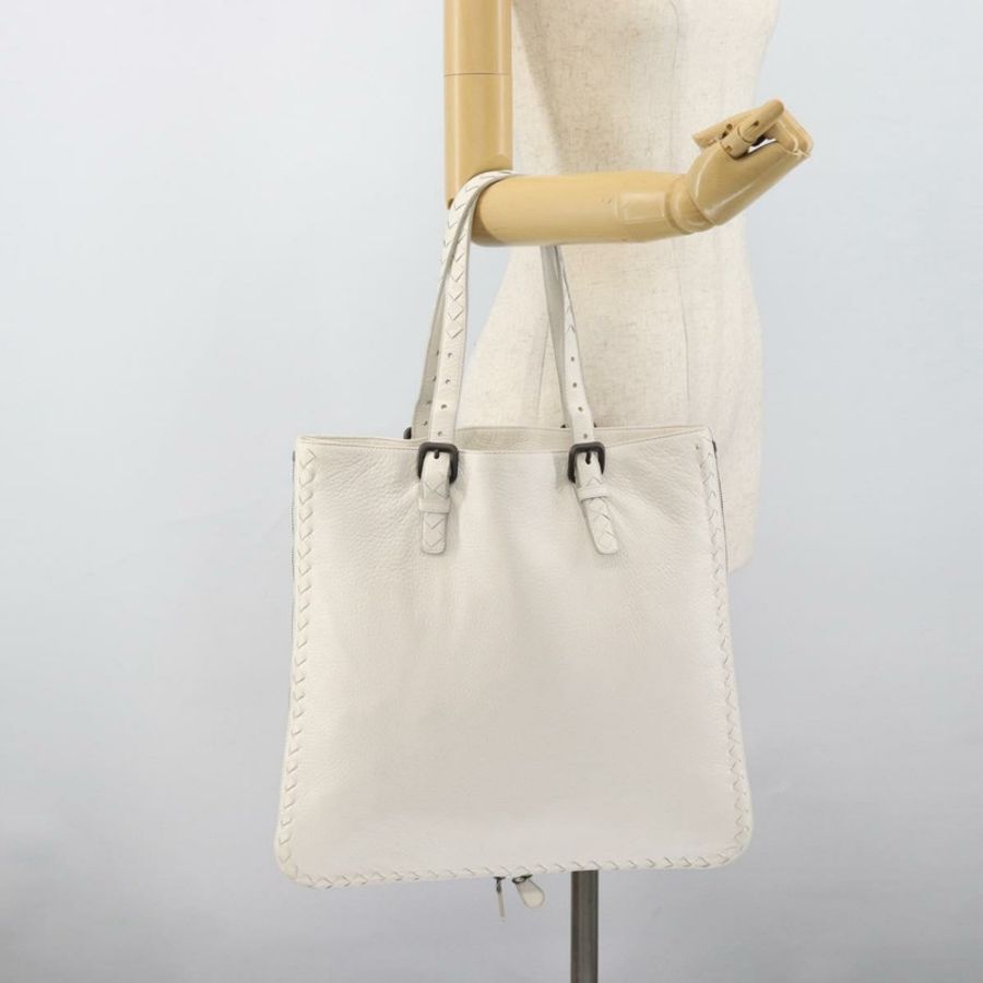 【日本直送】BOTTEGA VENETA 白色真皮手提包 正品 mr2777V-24