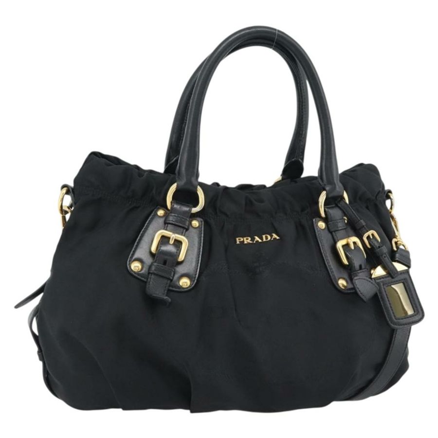 【日本直送】PRADA 尼龍雙肩包 黑色 金色 正品 191710V-0