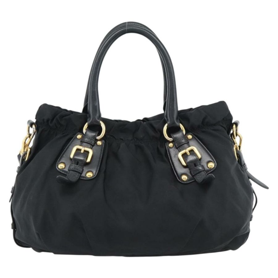 【日本直送】PRADA 尼龍雙肩包 黑色 金色 正品 191710V-1