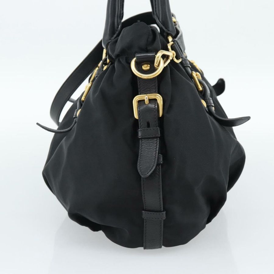 【日本直送】PRADA 尼龍雙肩包 黑色 金色 正品 191710V-2