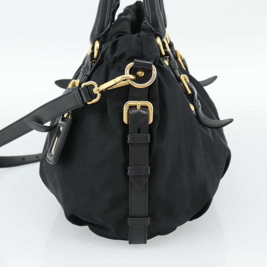【日本直送】PRADA 尼龍雙肩包 黑色 金色 正品 191710V-3