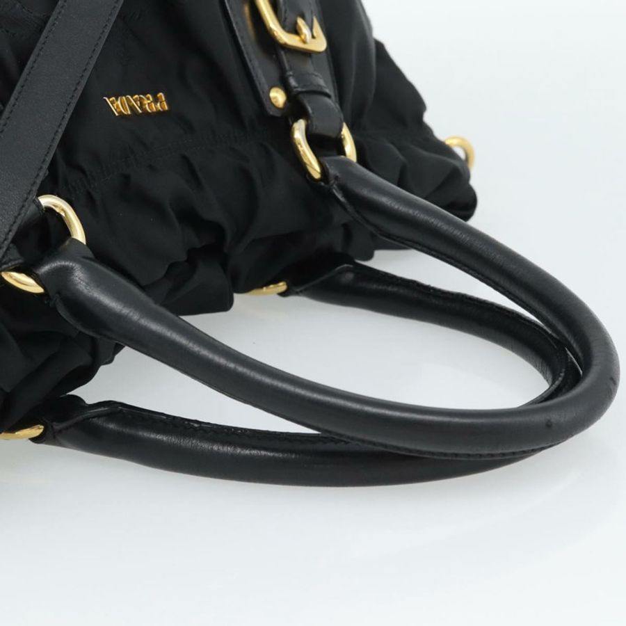 【日本直送】PRADA 尼龍雙肩包 黑色 金色 正品 191710V-6