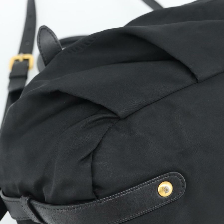 【日本直送】PRADA 尼龍雙肩包 黑色 金色 正品 191710V-15
