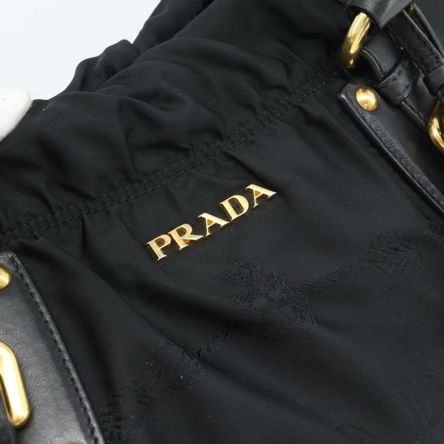 【日本直送】PRADA 尼龍雙肩包 黑色 金色 正品 191710V-19