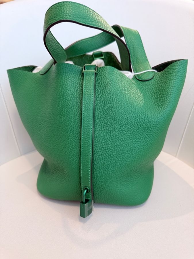 Hermes✨Picotin 22 竹子綠 幻彩釦限定 TC皮 可分期刷卡開發票-1