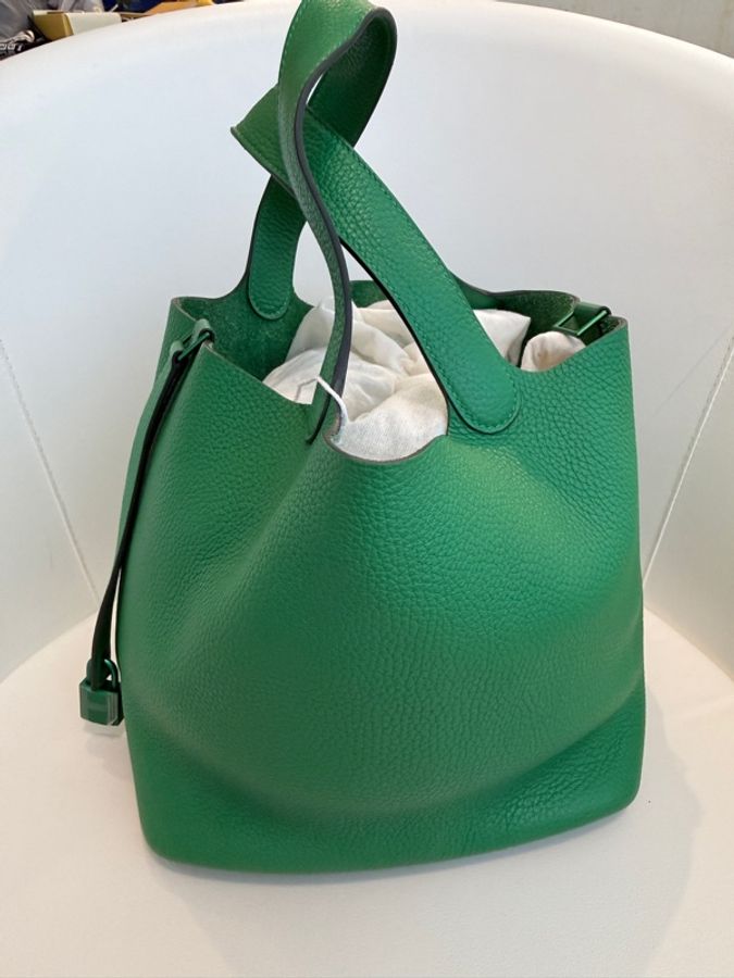Hermes✨Picotin 22 竹子綠 幻彩釦限定 TC皮 可分期刷卡開發票-3