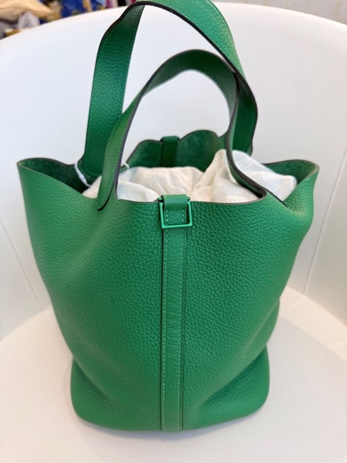 Hermes✨Picotin 22 竹子綠 幻彩釦限定 TC皮 可分期刷卡開發票-4