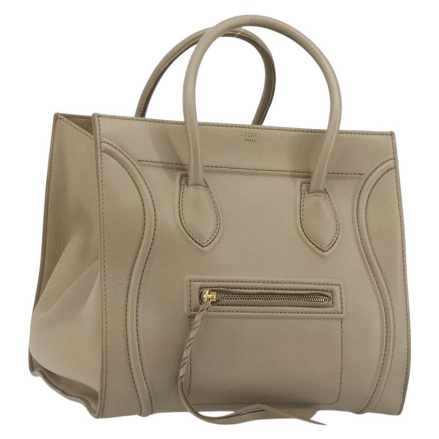 【日本直送】CELINE Luggage Phantom 手提包 皮革 米色 金色 正品 186673A-0