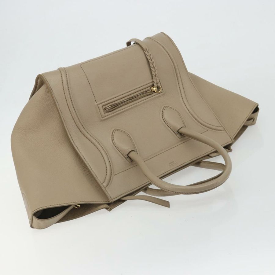 【日本直送】CELINE Luggage Phantom 手提包 皮革 米色 金色 正品 186673A-5