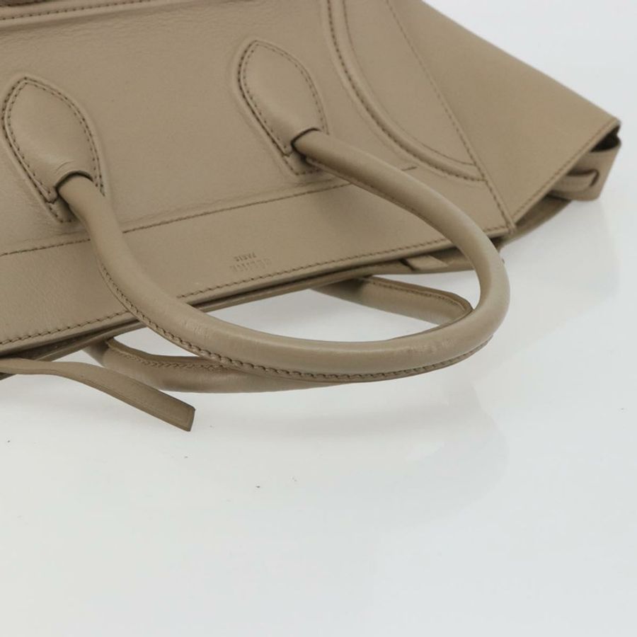 【日本直送】CELINE Luggage Phantom 手提包 皮革 米色 金色 正品 186673A-6