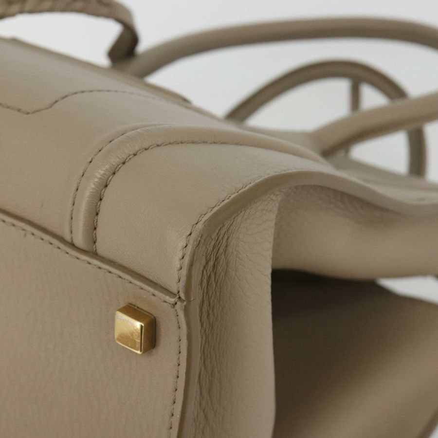 【日本直送】CELINE Luggage Phantom 手提包 皮革 米色 金色 正品 186673A-8