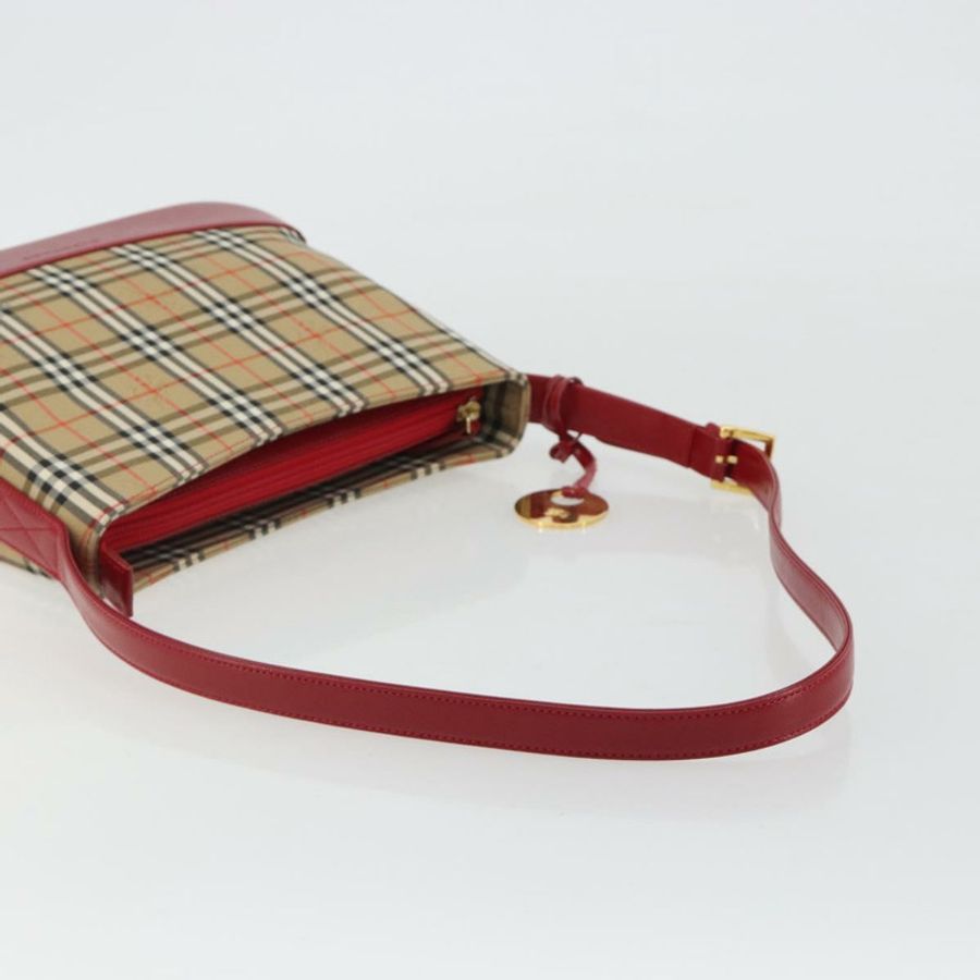【日本直送】BURBERRY Nova 格紋帆布單肩包 米色 金色 正品 190469A-6