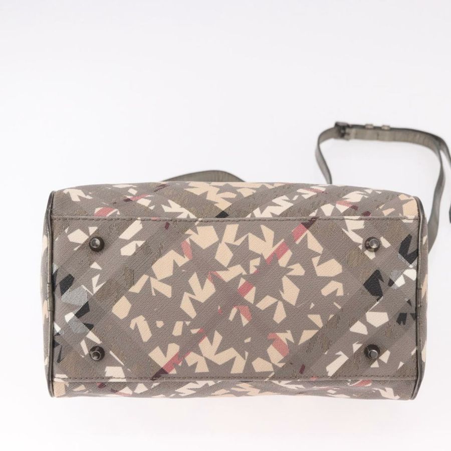 【日本直送】BURBERRY Nova 格紋手提包 PVC 兩用 米色 正品 gh2159A-4