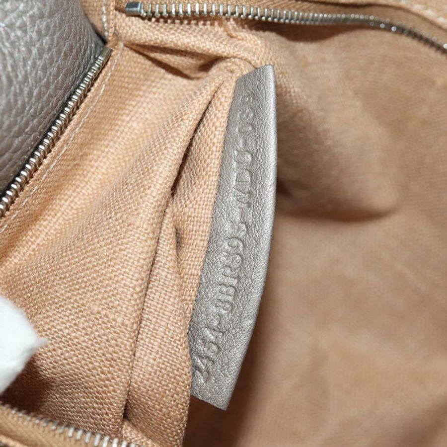 【日本直送】FENDI Celeria 手提包 皮革 灰色 金色 正品 191294V-10