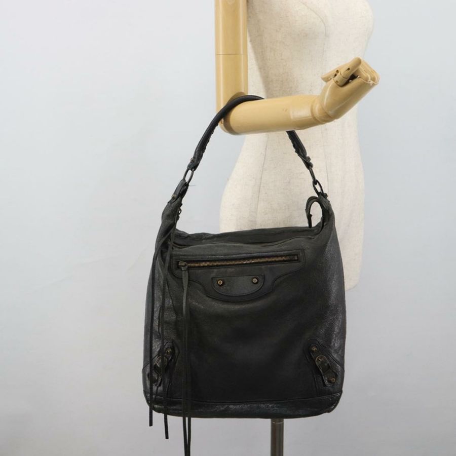 【日本直送】BALENCIAGA The Day 單肩包,皮革,綠色,貨號 140442,正品 fm5412V-24