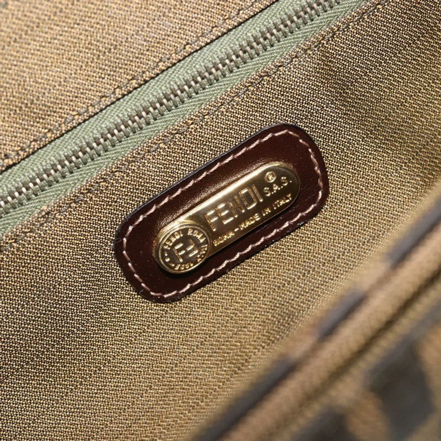 【日本直送】FENDI Zucca帆布肩背包 黑色棕色 正品 190627SAV-18