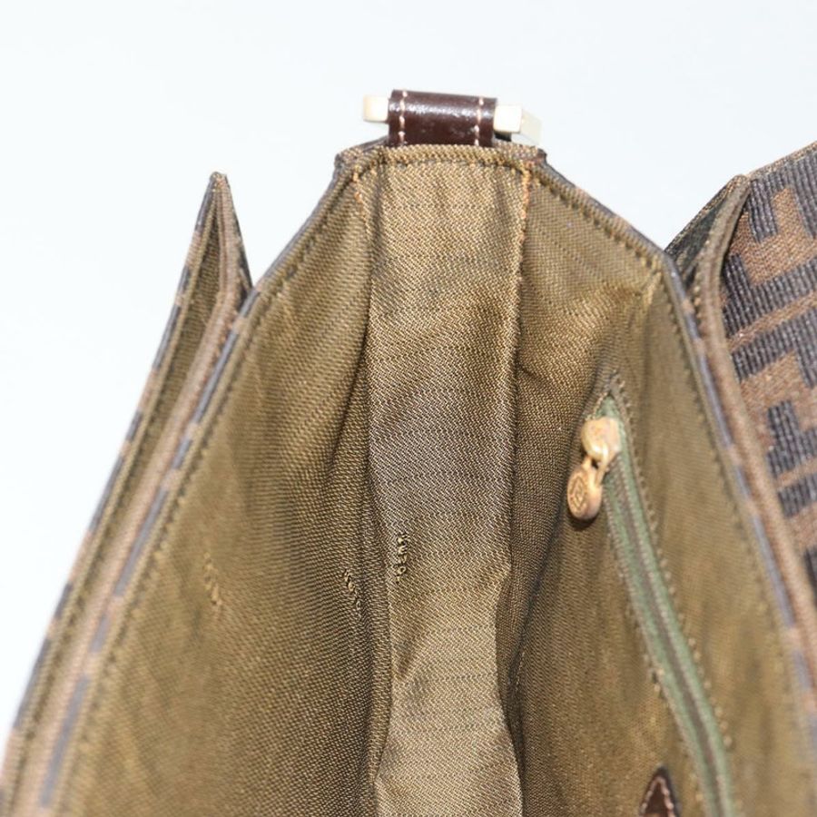 【日本直送】FENDI Zucca帆布肩背包 黑色棕色 正品 190627SAV-20