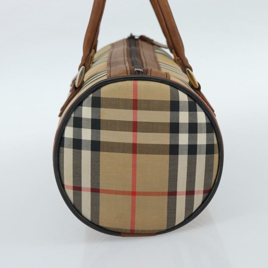 【日本直送】Burberrys Nova 格紋手提包 帆布 米色 金色 正品 190848A-3