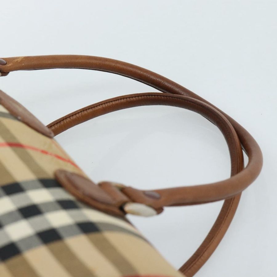 【日本直送】Burberrys Nova 格紋手提包 帆布 米色 金色 正品 190848A-7
