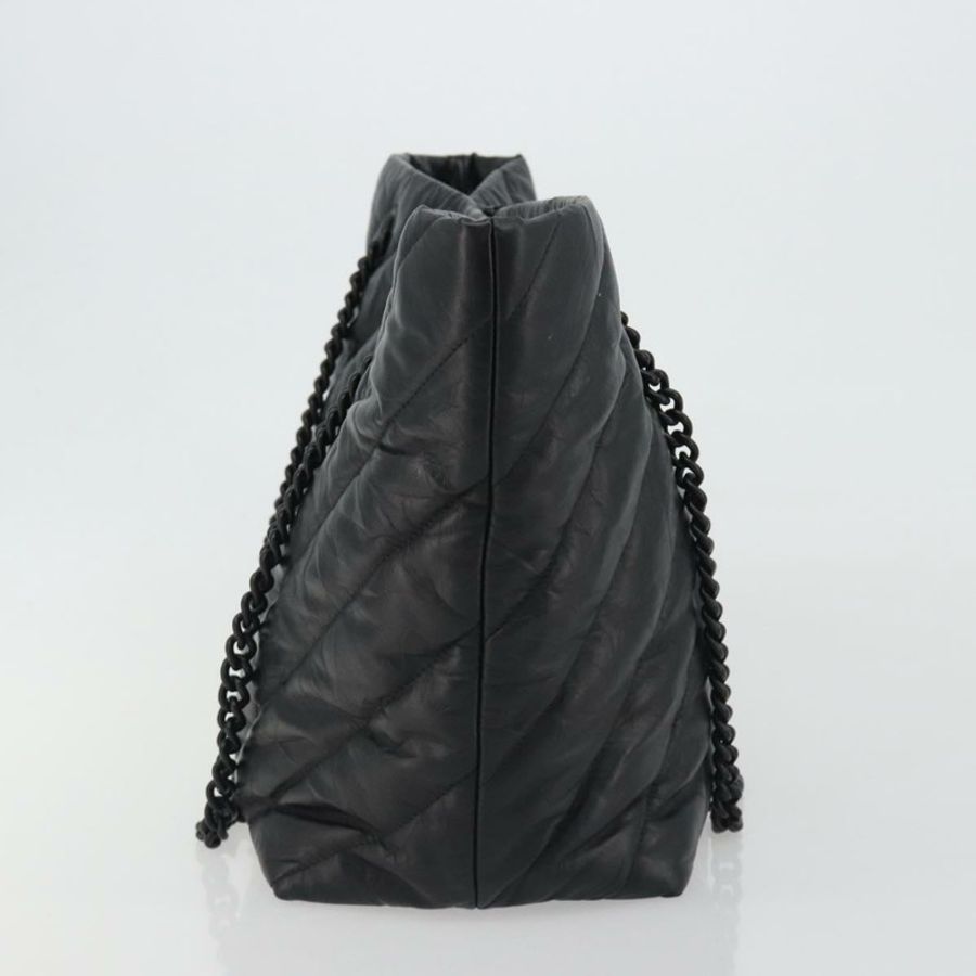 【日本直送】BALENCIAGA Crash 黑色皮革肩背包 777856 Auth mr2710V-2