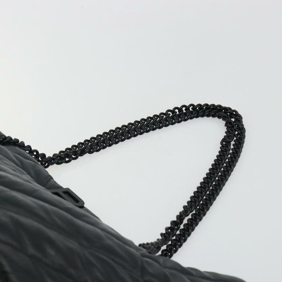 【日本直送】BALENCIAGA Crash 黑色皮革肩背包 777856 Auth mr2710V-13