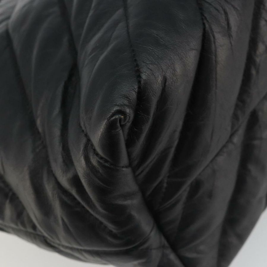 【日本直送】BALENCIAGA Crash 黑色皮革肩背包 777856 Auth mr2710V-16