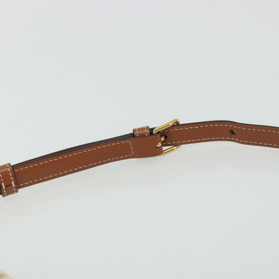 【日本直送】CELINE Triomphe 白色金色皮革肩背包 正品 BA13935M-7