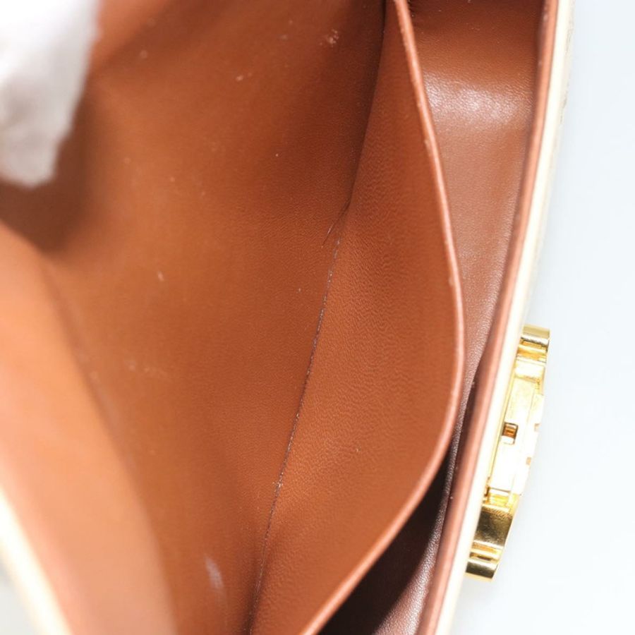 【日本直送】CELINE Triomphe 白色金色皮革肩背包 正品 BA13935M-22