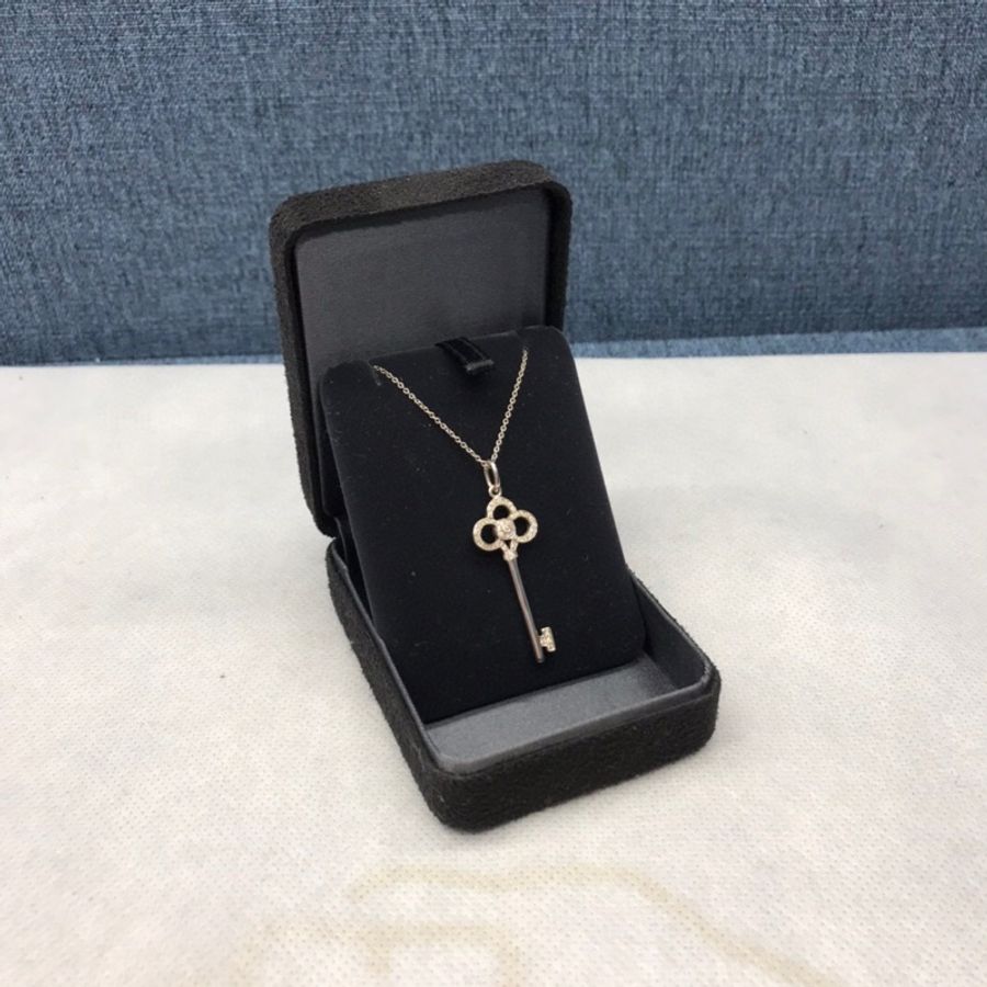 TIFFANY&CO蒂芙尼750白金心冠項鍊,成色98新-1